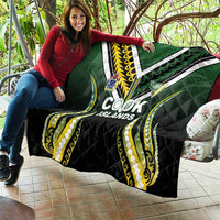 Cook Islands Rugby Quilt Unique Style Black Version - Polynesian Pride