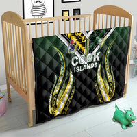 Cook Islands Rugby Quilt Unique Style Black Version - Polynesian Pride