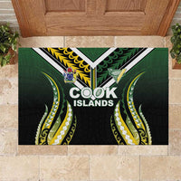 Cook Islands Rugby Rubber Doormat Unique Style Black Version - Polynesian Pride