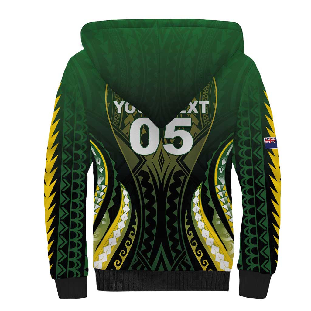 Custom Cook Islands Rugby Sherpa Hoodie Unique Style Black Version - Polynesian Pride