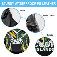 Cook Islands Rugby Spare Tire Cover Unique Style Black Version - Polynesian Pride