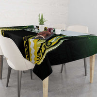 Cook Islands Rugby Tablecloth Unique Style Black Version - Polynesian Pride