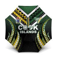 Cook Islands Rugby Umbrella Unique Style Black Version - Polynesian Pride