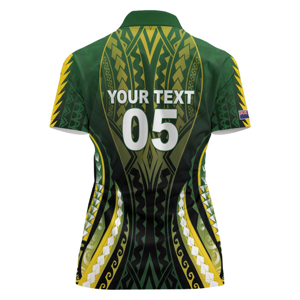 Custom Cook Islands Rugby Women Polo Shirt Unique Style Black Version - Polynesian Pride