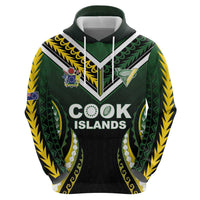 Custom Cook Islands Rugby Zip Hoodie Unique Style Black Version - Polynesian Pride