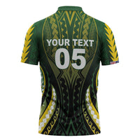 Custom Cook Islands Rugby Zipper Polo Shirt Unique Style Black Version - Polynesian Pride