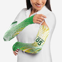 Custom Cook Islands Rugby Arm Sleeves Unique Style White Version - Polynesian Pride
