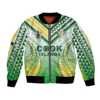 Custom Cook Islands Rugby Bomber Jacket Unique Style White Version - Polynesian Pride