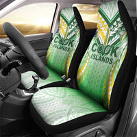 Cook Islands Rugby Car Seat Cover Unique Style White Version - Polynesian Pride
