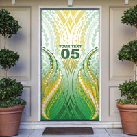 Custom Cook Islands Rugby Door Cover Unique Style White Version - Polynesian Pride