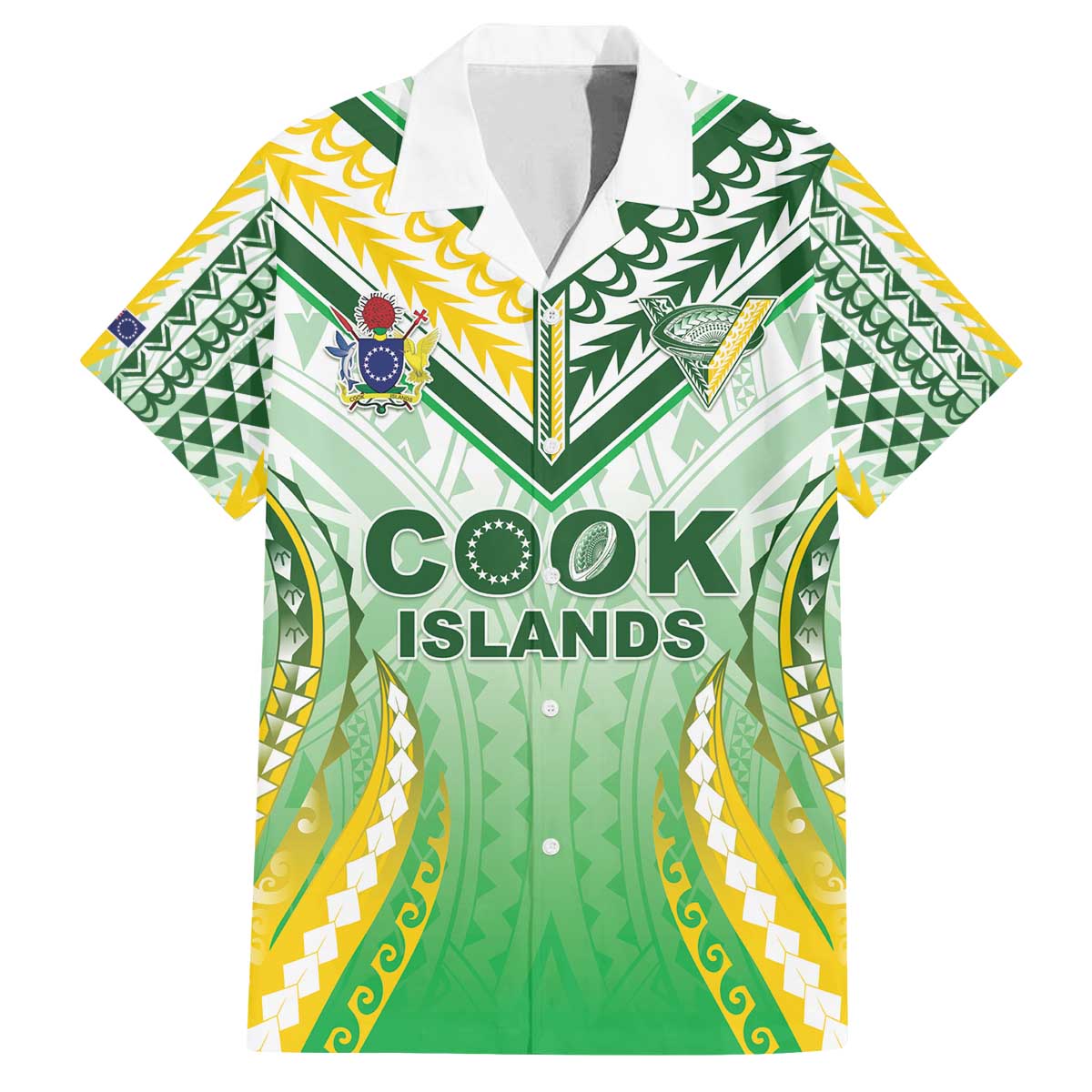Custom Cook Islands Rugby Family Matching Off The Shoulder Long Sleeve Dress and Hawaiian Shirt Unique Style White Version - Polynesian Pride