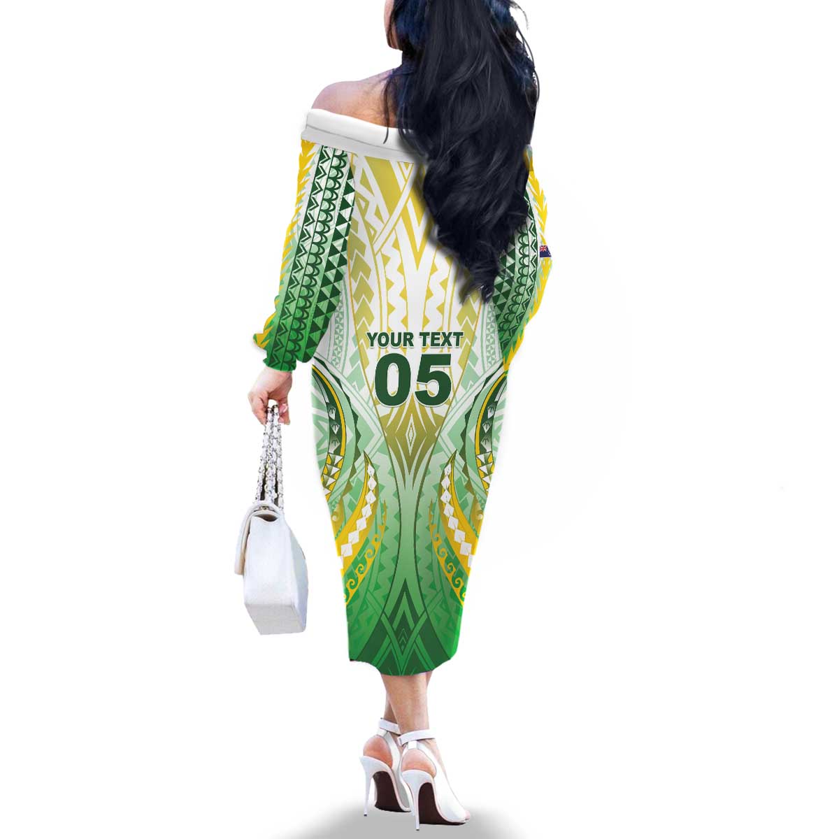 Custom Cook Islands Rugby Family Matching Off The Shoulder Long Sleeve Dress and Hawaiian Shirt Unique Style White Version - Polynesian Pride