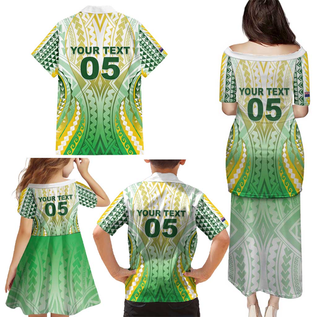 Custom Cook Islands Rugby Family Matching Puletasi and Hawaiian Shirt Unique Style White Version - Polynesian Pride