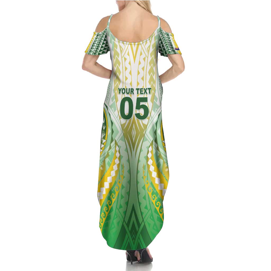 Custom Cook Islands Rugby Family Matching Summer Maxi Dress and Hawaiian Shirt Unique Style White Version - Polynesian Pride