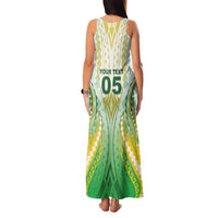 Custom Cook Islands Rugby Family Matching Tank Maxi Dress and Hawaiian Shirt Unique Style White Version - Polynesian Pride