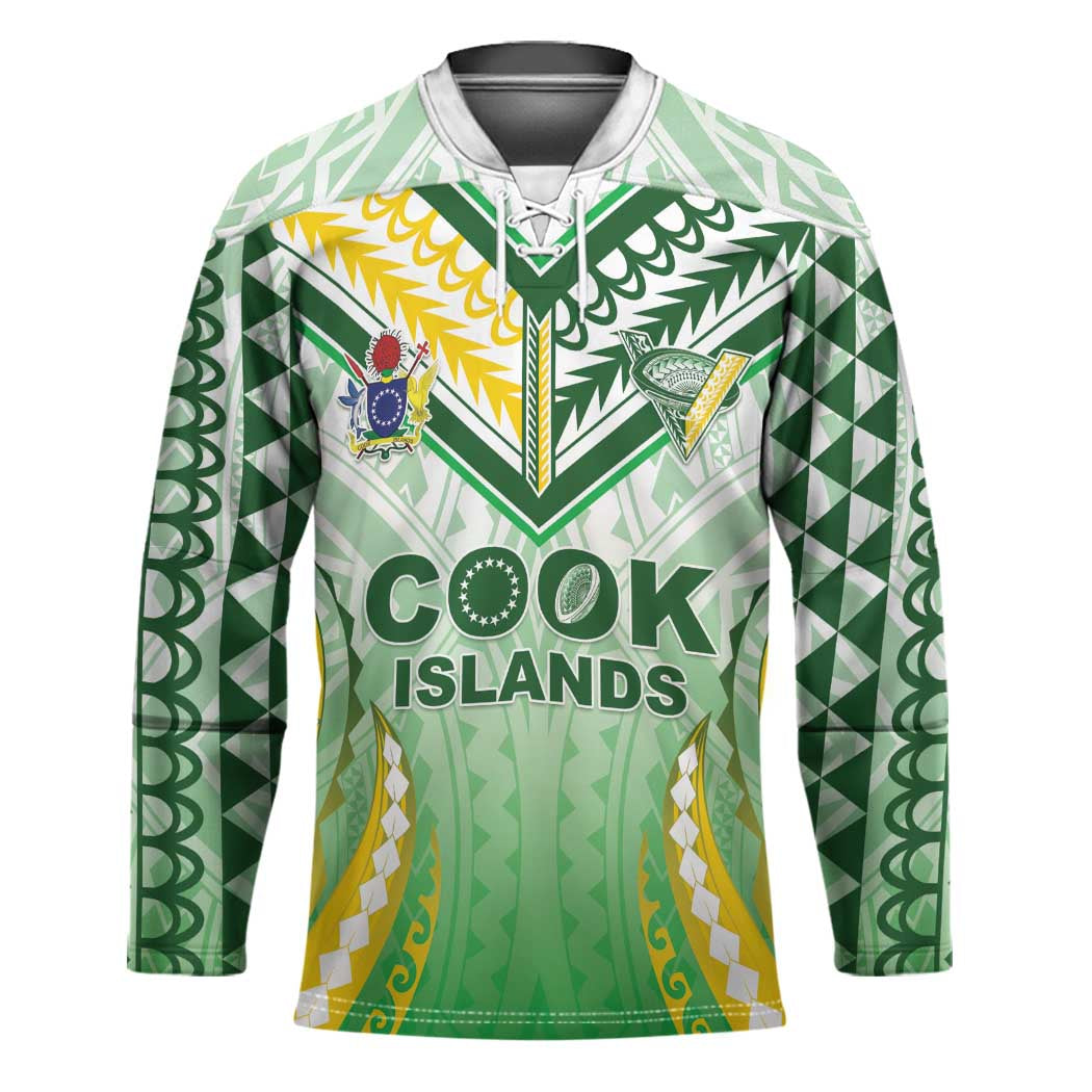Custom Cook Islands Rugby Hockey Jersey Unique Style White Version - Polynesian Pride