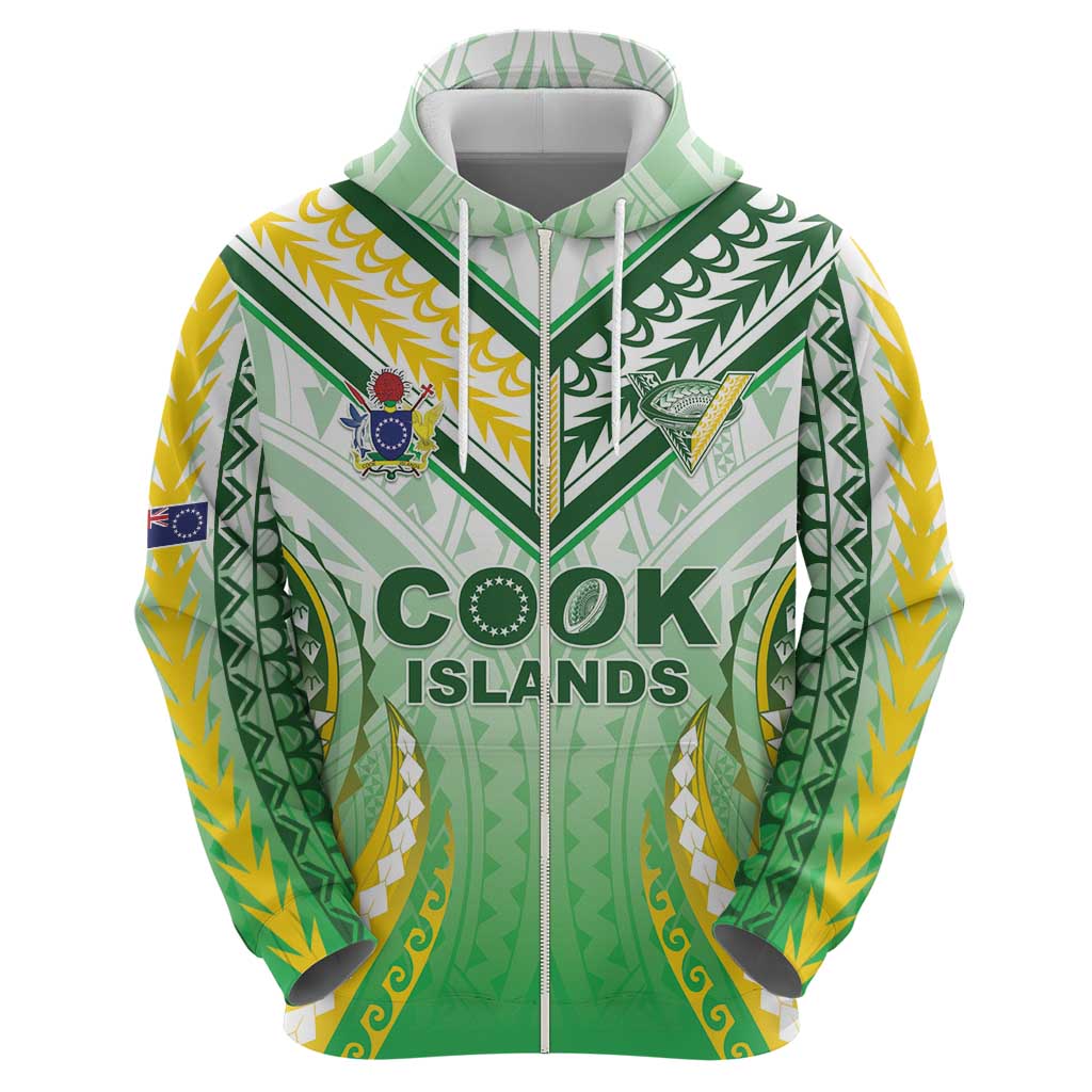Custom Cook Islands Rugby Hoodie Unique Style White Version - Polynesian Pride