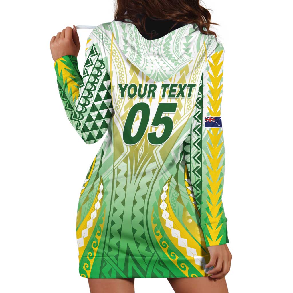 Custom Cook Islands Rugby Hoodie Dress Unique Style White Version - Polynesian Pride