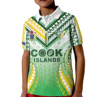 Custom Cook Islands Rugby Kid Polo Shirt Unique Style White Version - Polynesian Pride