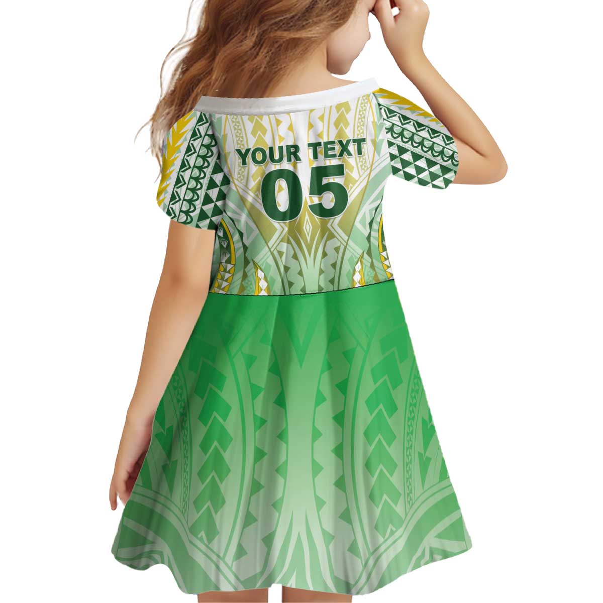Custom Cook Islands Rugby Kid Short Sleeve Dress Unique Style White Version - Polynesian Pride