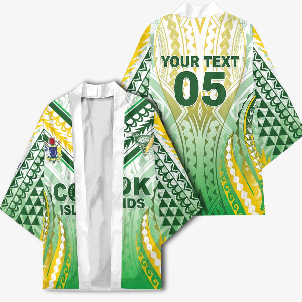 Custom Cook Islands Rugby Kimono Unique Style White Version LT05 - Polynesian Pride