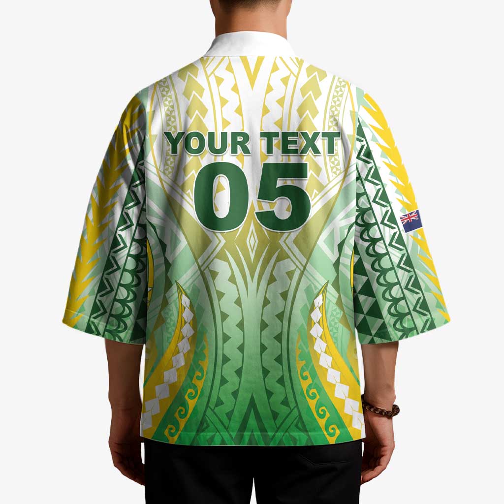 Custom Cook Islands Rugby Kimono Unique Style White Version LT05 - Polynesian Pride