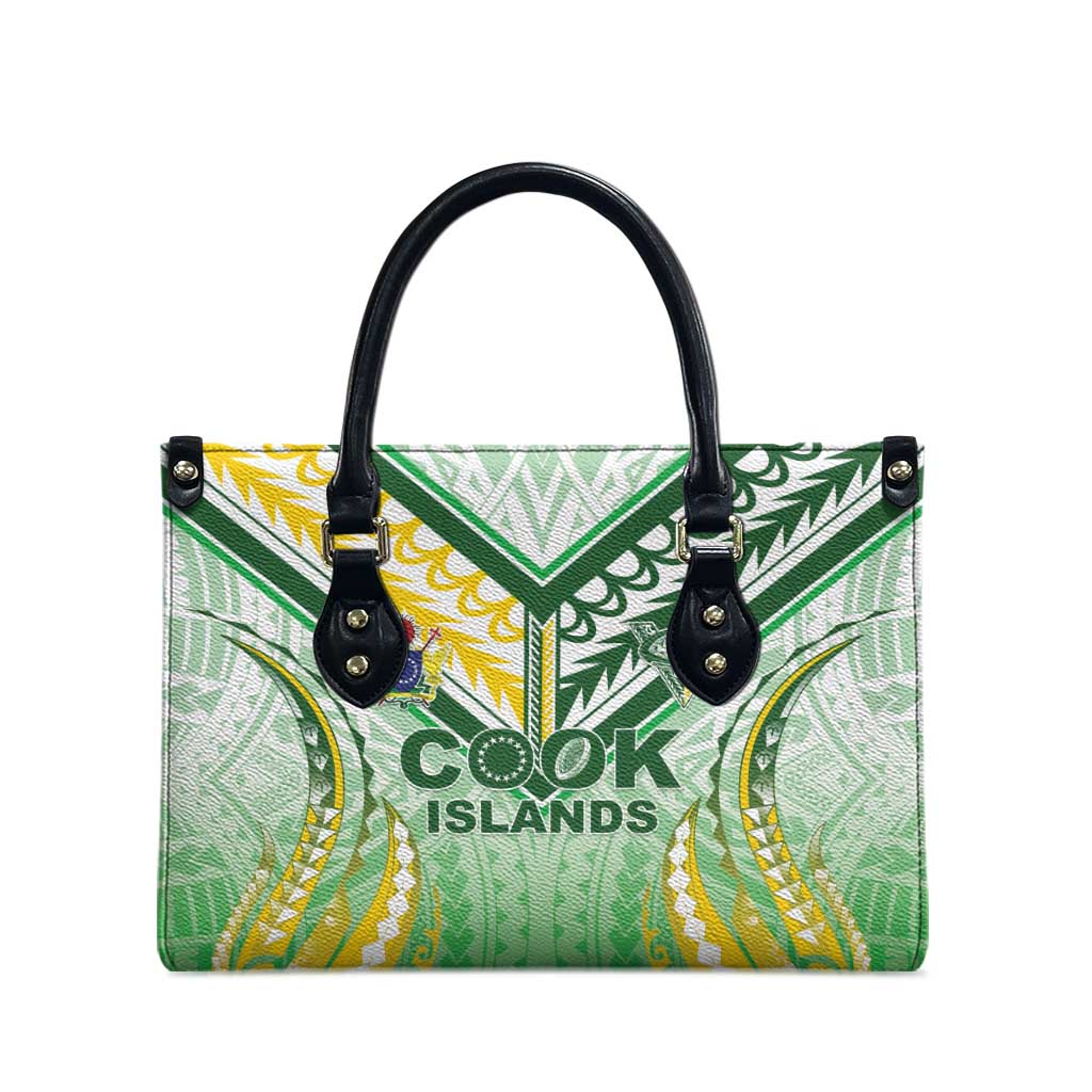 Cook Islands Rugby Leather Bag Unique Style White Version - Polynesian Pride