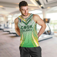 Custom Cook Islands Rugby Men Tank Top Unique Style White Version - Polynesian Pride