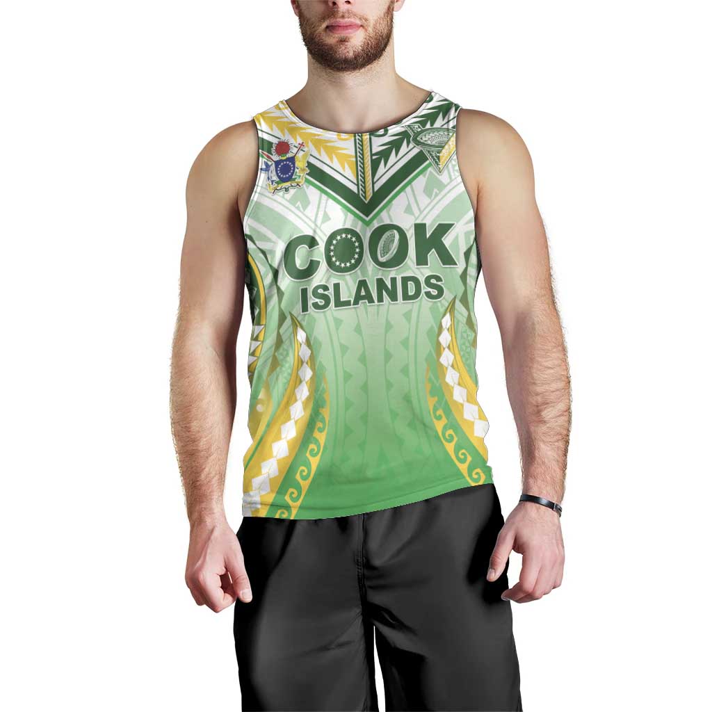 Custom Cook Islands Rugby Men Tank Top Unique Style White Version - Polynesian Pride