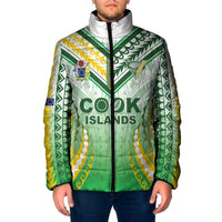Custom Cook Islands Rugby Padded Jacket Unique Style White Version - Polynesian Pride