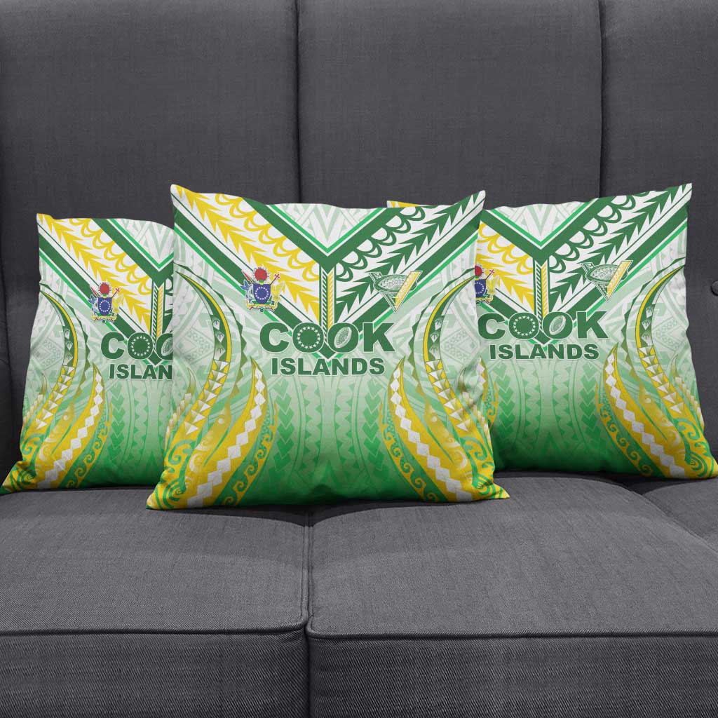 Cook Islands Rugby Pillow Cover Unique Style White Version - Polynesian Pride