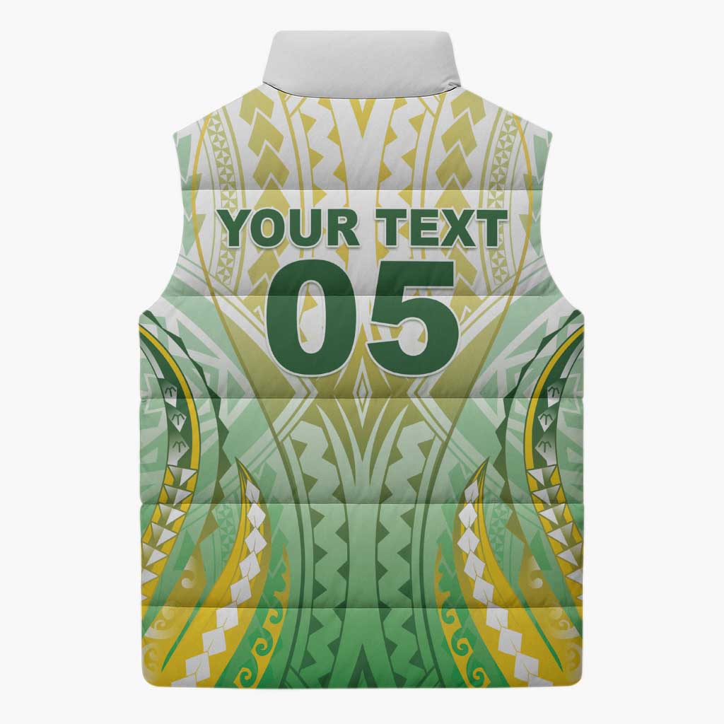 Custom Cook Islands Rugby Sleeveless Puffer Jacket Unique Style White Version - Polynesian Pride