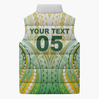 Custom Cook Islands Rugby Sleeveless Puffer Jacket Unique Style White Version - Polynesian Pride