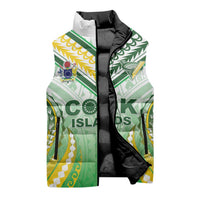 Custom Cook Islands Rugby Sleeveless Puffer Jacket Unique Style White Version - Polynesian Pride