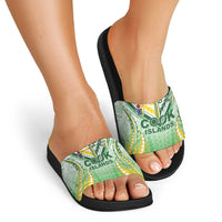 Cook Islands Rugby Slide Sandals Unique Style White Version - Polynesian Pride