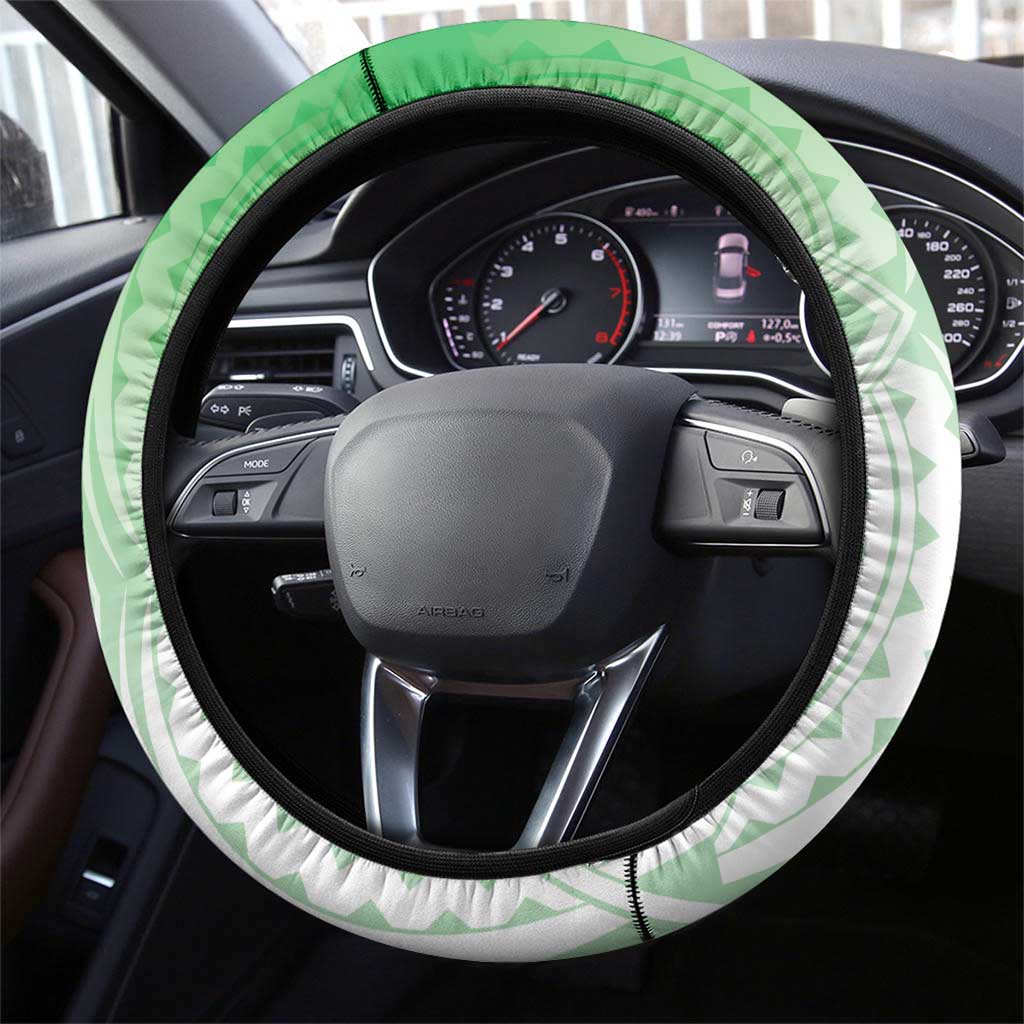 Cook Islands Rugby Steering Wheel Cover Unique Style White Version - Polynesian Pride