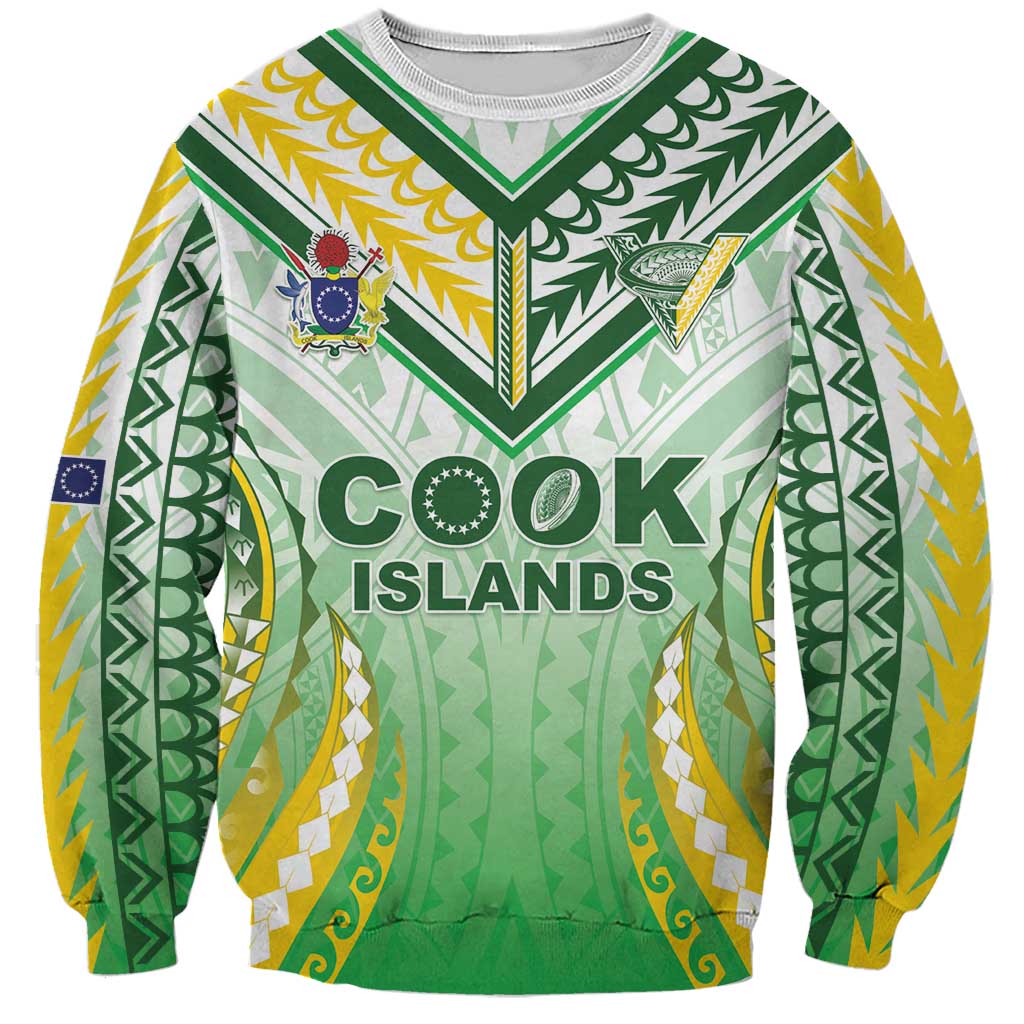Custom Cook Islands Rugby Sweatshirt Unique Style White Version - Polynesian Pride