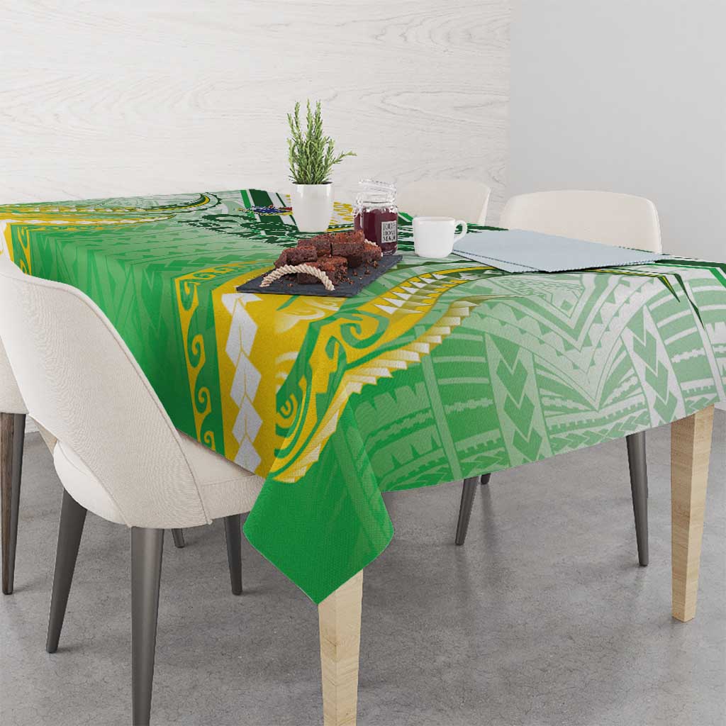 Cook Islands Rugby Tablecloth Unique Style White Version - Polynesian Pride