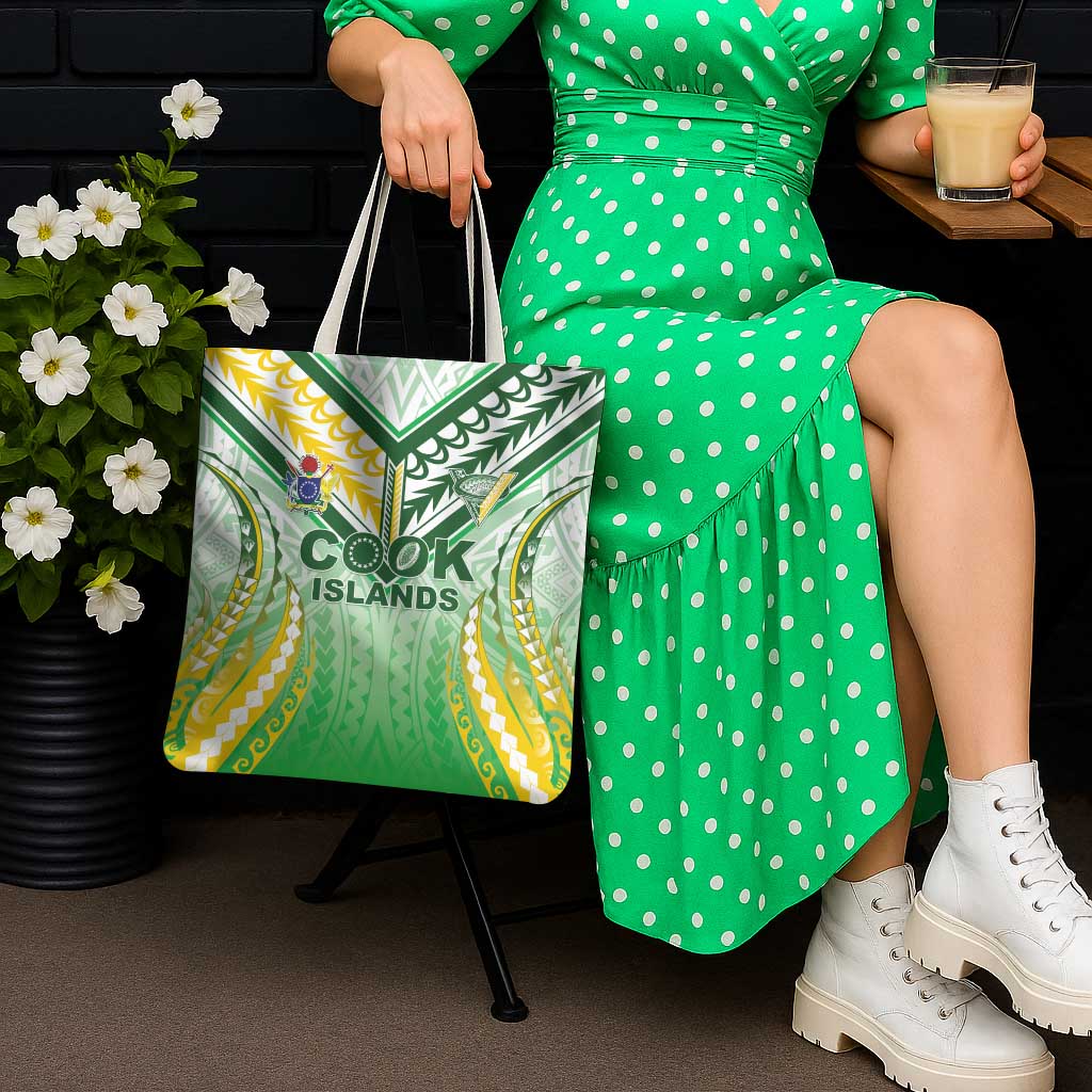 Cook Islands Rugby Tote Bag Unique Style White Version - Polynesian Pride