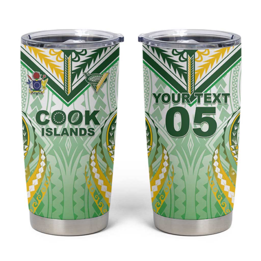 Custom Cook Islands Rugby Tumbler Cup Unique Style White Version LT05 White - Polynesian Pride