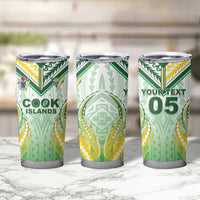 Custom Cook Islands Rugby Tumbler Cup Unique Style White Version LT05 - Polynesian Pride