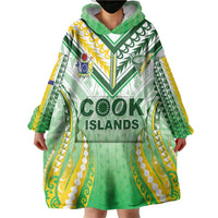 Custom Cook Islands Rugby Wearable Blanket Hoodie Unique Style White Version - Polynesian Pride