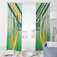 Cook Islands Rugby Window Curtain Unique Style White Version - Polynesian Pride