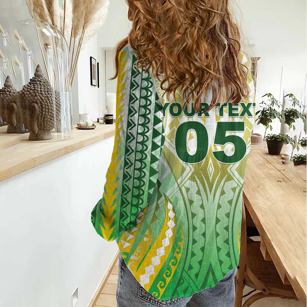 Custom Cook Islands Rugby Women Casual Shirt Unique Style White Version - Polynesian Pride