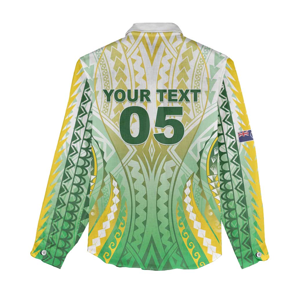Custom Cook Islands Rugby Women Casual Shirt Unique Style White Version - Polynesian Pride
