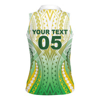 Custom Cook Islands Rugby Women Sleeveless Polo Shirt Unique Style White Version - Polynesian Pride