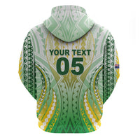 Custom Cook Islands Rugby Zip Hoodie Unique Style White Version - Polynesian Pride