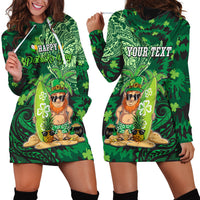 Personalised Hawaii St.Patrick Day Hoodie Dress Surfing Leprechaun LT05 - Polynesian Pride