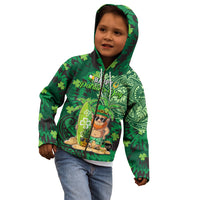 Personalised Hawaii St.Patrick Day Kid Hoodie Surfing Leprechaun LT05 - Polynesian Pride