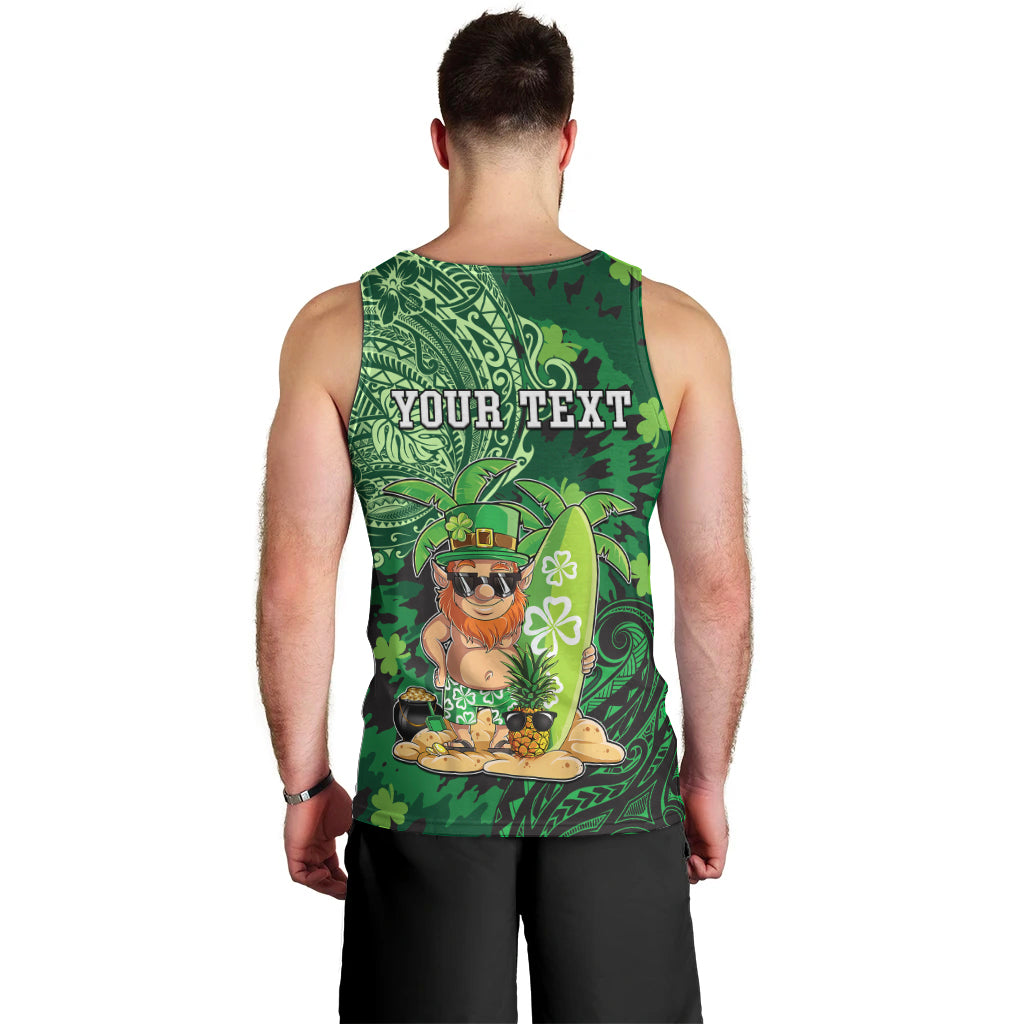 Personalised Hawaii St.Patrick Day Men Tank Top Surfing Leprechaun LT05 - Polynesian Pride